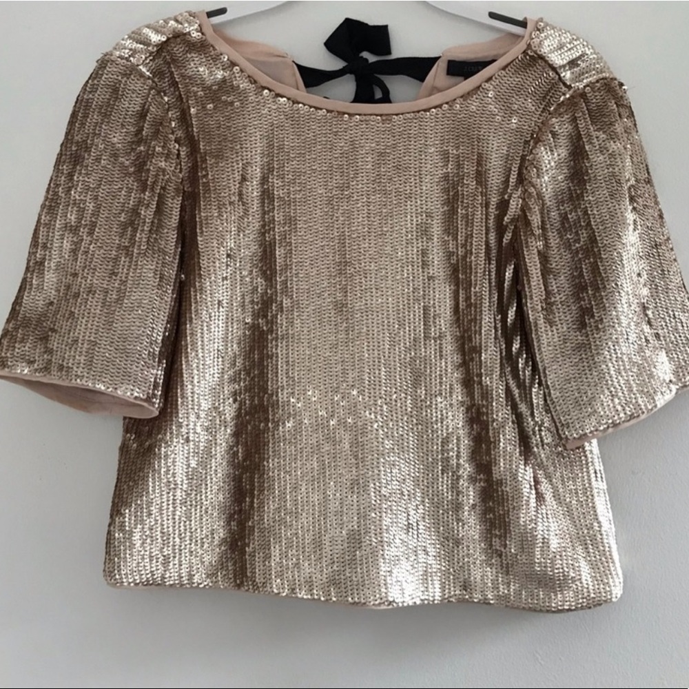 J. Crew sequined short sleeve top size 8